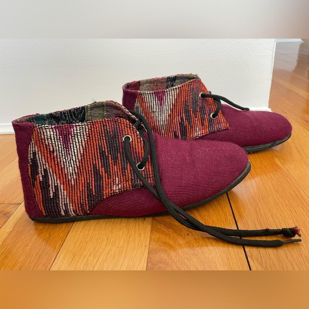 Ankle bootie woven moccasins Sz 7